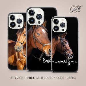 Horse phone case fit for iPhone 15 Pro Max, 14 Plus, 13, 12, 11, XR & Samsung S23, S22, A54, A53, Pixel 7, 8