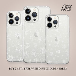 Schneeflocke Weihnachten Handy Hülle passend für iPhone 15 Pro Max, 14 Plus, 13, 12, 11, XR & Samsung S23, S22, A54, A53, Pixel 7, 8