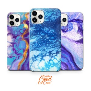 Marble phone case Purple fit for iPhone 15 Pro Max, 14 Plus, 13, 12, 11, XR & Samsung S23, S22, A54, A53, Pixel 7, 8
