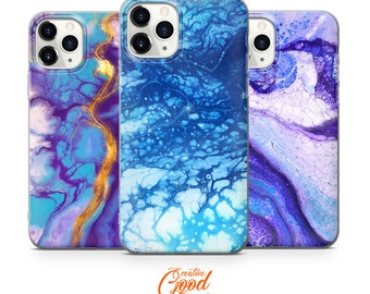 Marble phone case Purple fit for iPhone 15 Pro Max, 14 Plus, 13, 12, 11, XR & Samsung S23, S22, A54, A53, Pixel 7, 8