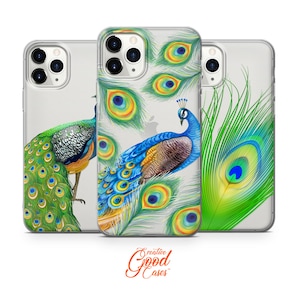 Peacock phone case fit for iPhone 15 Pro Max, 14 Plus, 13, 12, 11, XR & Samsung S23, S22, A54, A53, Pixel 7, 8