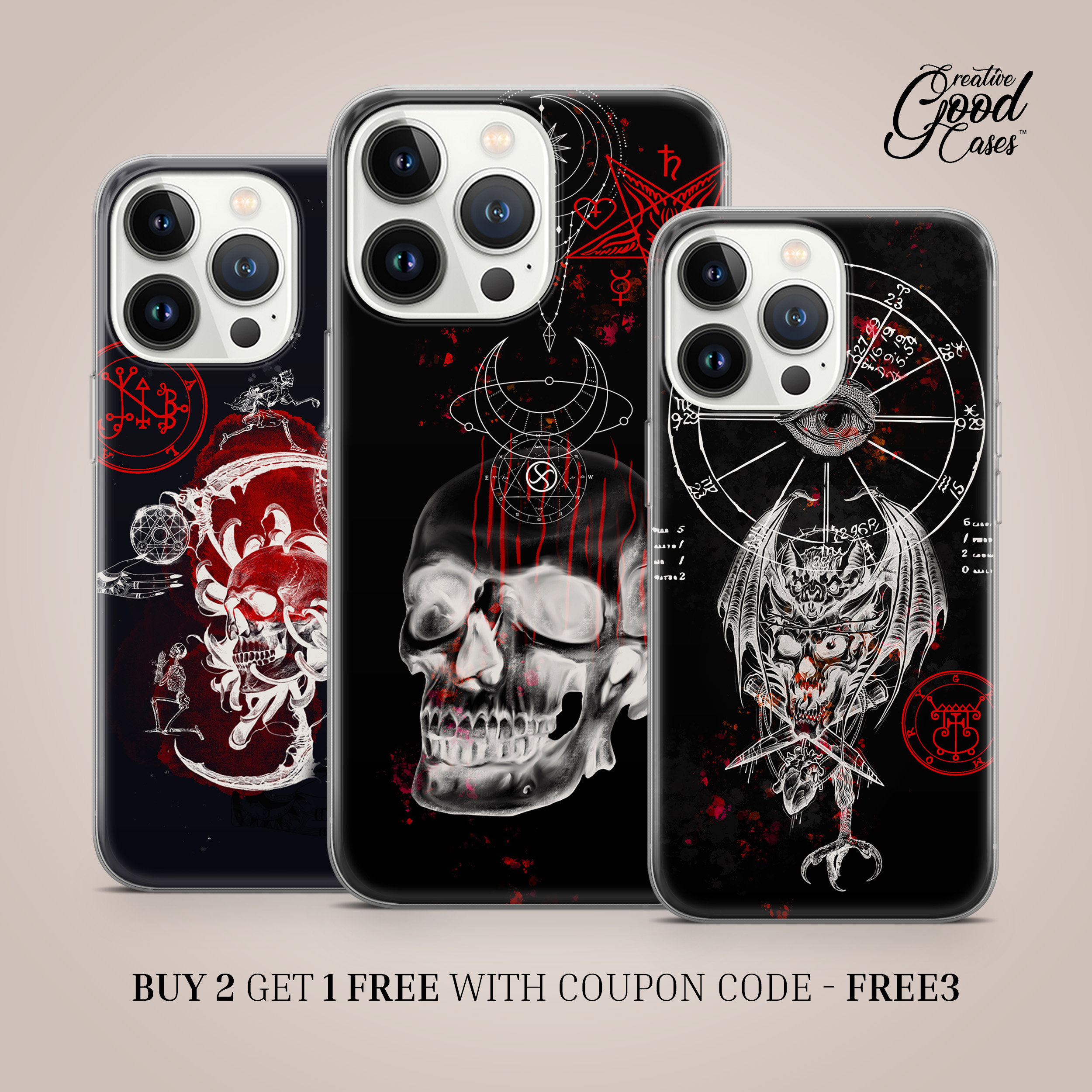 New Gothic 3D Decoden Phone Case for iphone 14 13 12 11 pro max case iphone  11 iphone xr case poco x4 gt case find x5 lite case - AliExpress