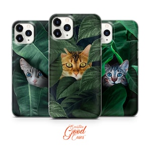 Cut Cat Phone Case fit for iPhone 15 Pro Max, 14 Plus, 13, 12, 11, XR & Samsung S23, S22, A54, A53, Pixel 7, 8