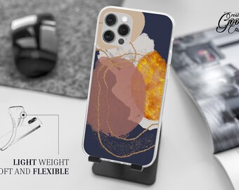 Funda de teléfono con diseño de arte abstracto, cubierta de gel TPU suave