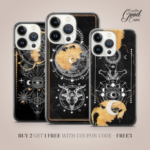 Custodia per telefono con carte dei tarocchi adatta per iPhone 15 Pro Max, 14 Plus, 13, 12, 11, XR e Samsung S23, S22, A54, A53, Pixel 7, 8