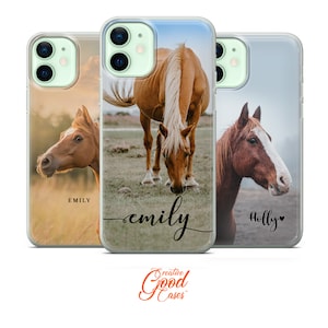 Personalised Horse Phone Case Cover fit for iPhone 15 Pro Max, 14 Plus, 13, 12, 11, XR & Samsung S23, S22, A54, A53, Pixel 7, 8