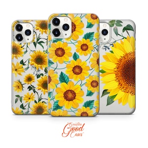 Coque tournesol pour iPhone 15 Pro Max, 14 Plus, 13, 12, 11, XR et Samsung S23, S22, A54, A53, Pixel 7, 8