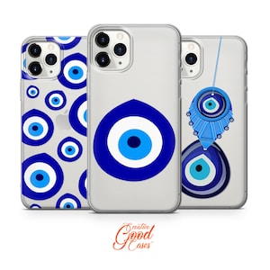 Custodia per telefono con occhio malvagio adatta per iPhone 15 Pro Max, 14 Plus, 13, 12, 11, XR e Samsung S23, S22, A54, A53, Pixel 7, 8