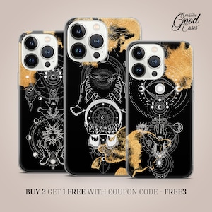 Tarot Karte Handyhülle passend für iPhone 15 Pro Max, 14 Plus, 13, 12, 11, XR & Samsung S23, S22, A54, A53, Pixel 7, 8