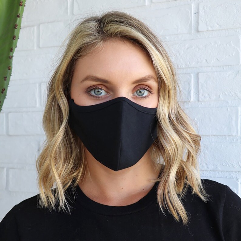 3X Black Cotton Masks Made in USA Reusable Cotton 2PLY Etsy