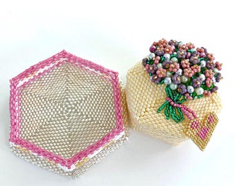 Hand Beaded Cake Trinket Box, Mother's Day Gift
