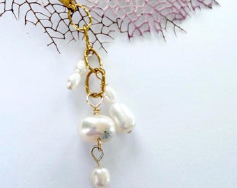 Pearls and Gold Purse Bling, Bag Charm, Pearl Charm