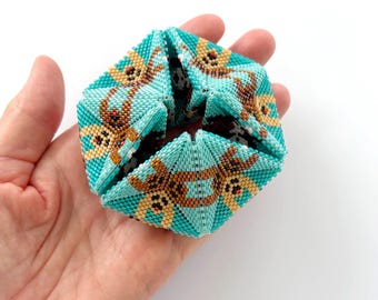 Kaléidocycle fantaisie fait main, motifs de chiots, jouet anti-stress