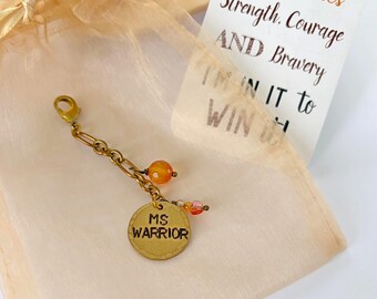 Décoration de sac MS Warrior, breloque en laiton de 1,9 cm, perles de cornaline