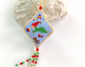Handstitched Baby Gnome Ornament: 3D Beaded Christmas Pod