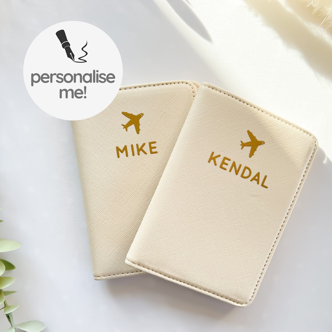 Personalised Passport Holder Set, Personalised Passport Cover