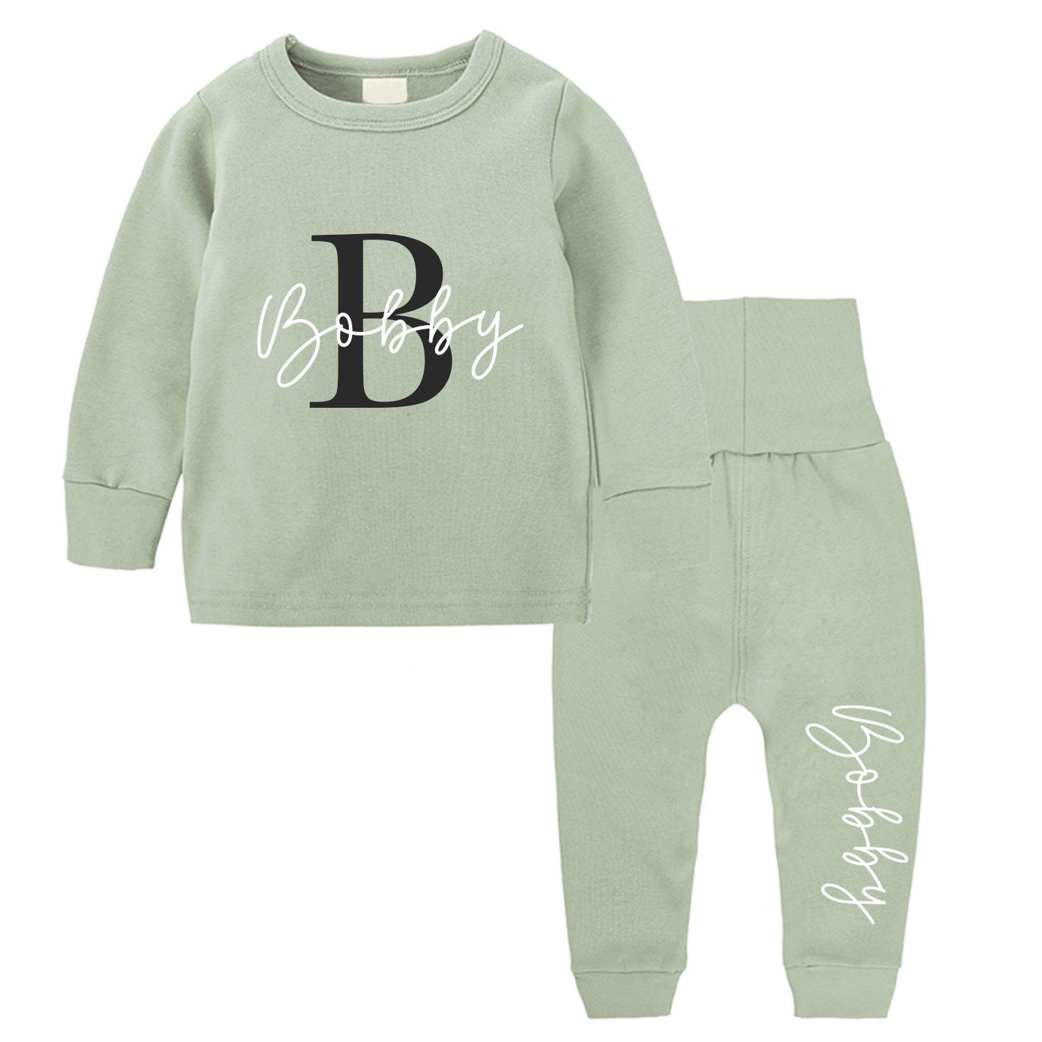 sage green newborn outfit