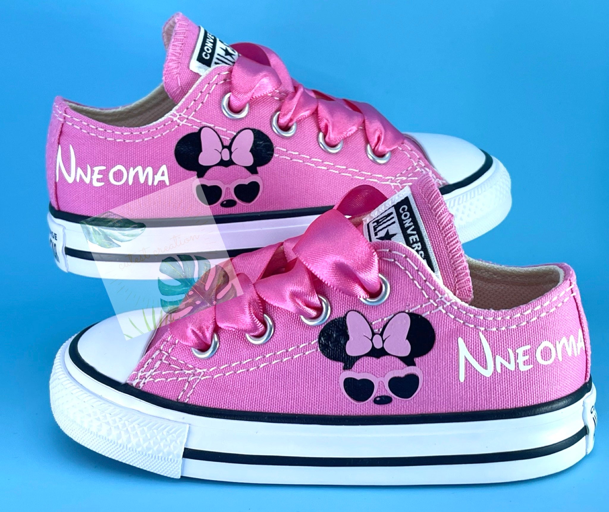 Pink Minnie Bow Personalized Shoes Minnie With Sunglasses - Etsy