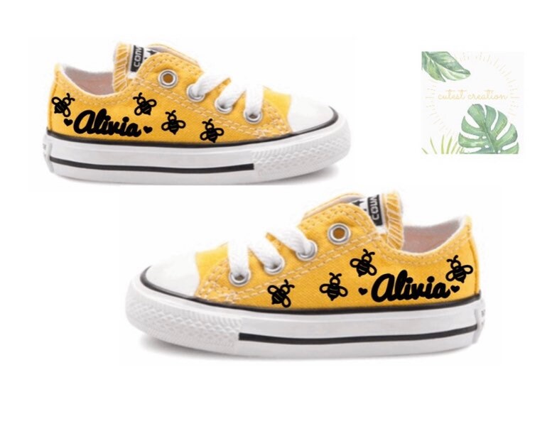 Bee Shoes Custom Bee Converse Bee Personalized Converse Bee Etsy UK