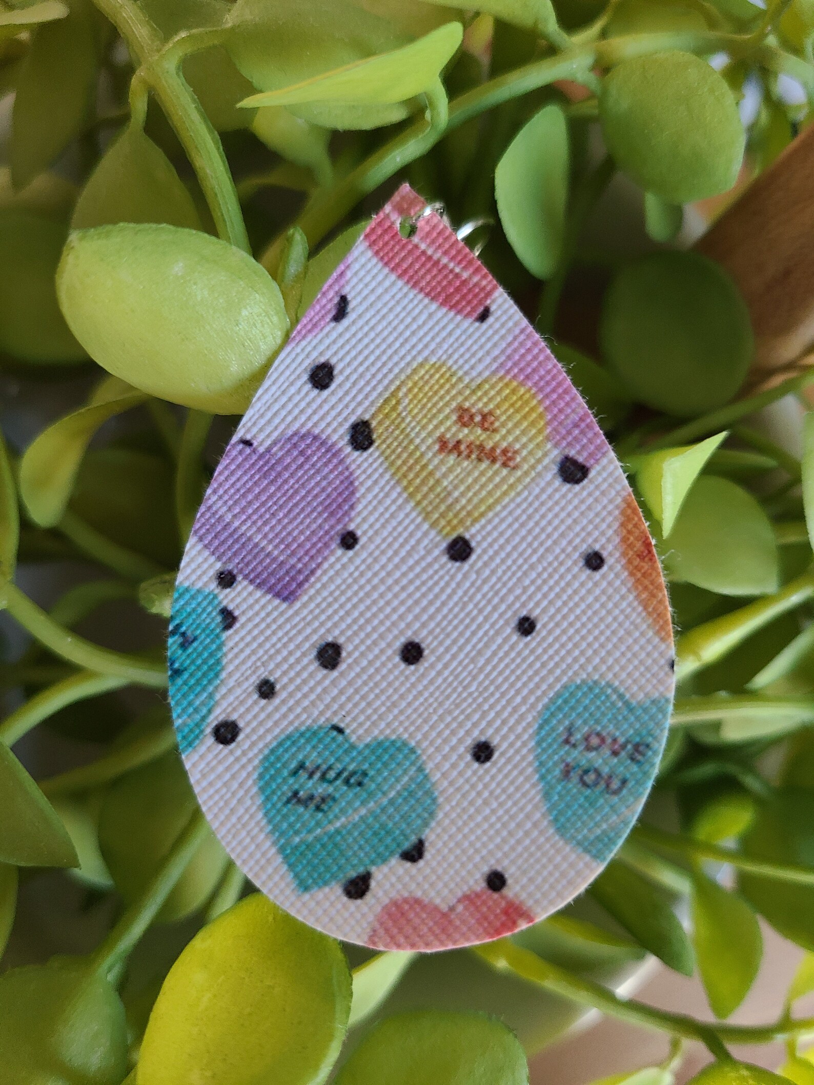 Valentine's Day earrings conversation hearts Etsy