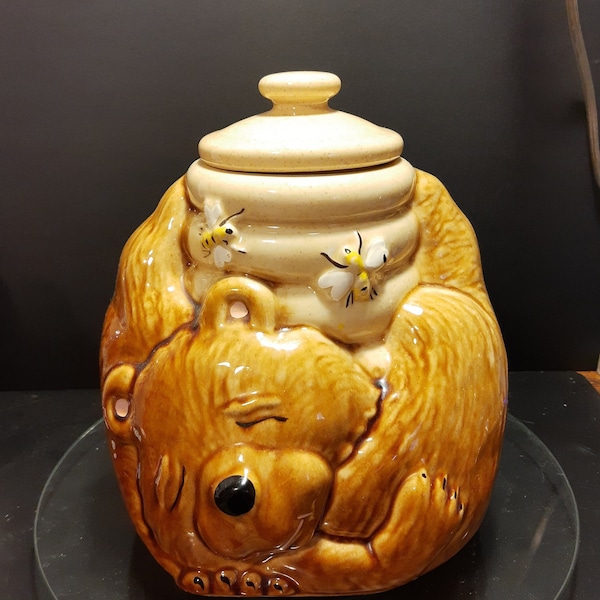 Vintage McCoy Pottery Bear and Beehive Cookie Jar