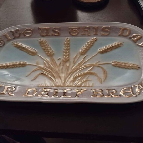 Vintage Ironstone Give us today our daily bread prayer plate
