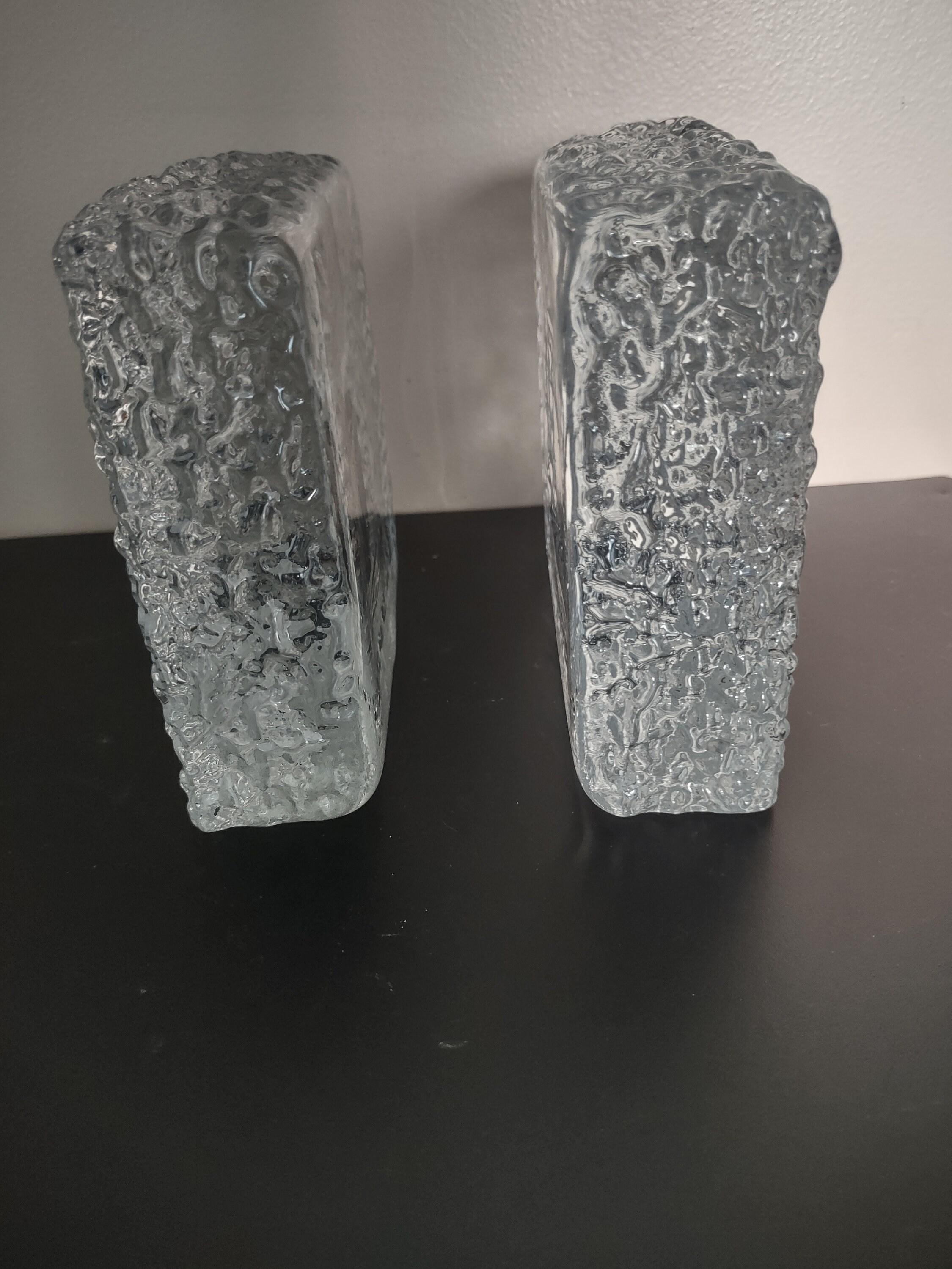 Don Shepherd Blenko Ice Block Textured Seagull Bookends or - Etsy