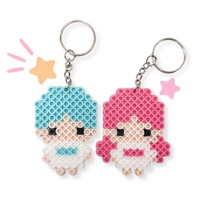Kiki & Lala Little Twin Stars Perler Bead Keychain Set – Dreamy