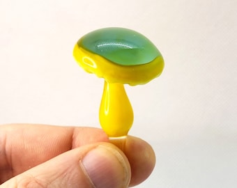 Hand Blown Glass Mushroom: Colored Garden Art