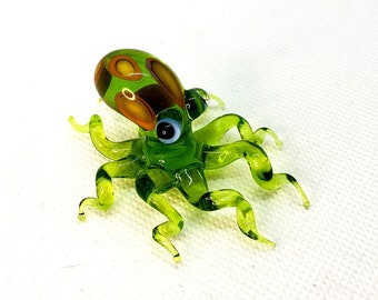 Glass Octopus, Miniature Octopus, Handcrafted glass animal, Little Glass Animals, Blown Sculpture, Art glass, Handblown glass, Lampwork