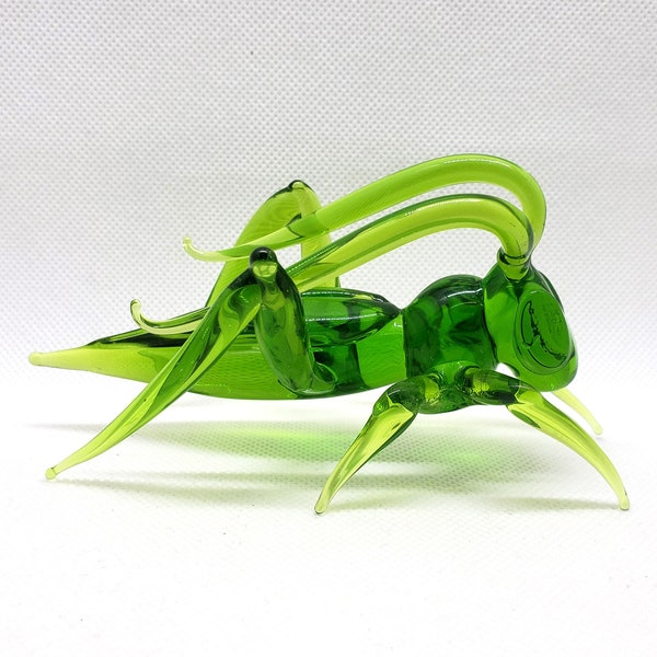 Grasshopper figurine, Migratory Locust, Glass Grasshopper, Art Figurine, Animal Glass Figurine, Figurine Blown Glass, Handblown glass