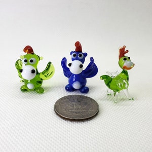 Glasminiatur Drache, mundgeblasenes Glas, Drache, Glasminiatur, mundgeblasenes Glas, Lampwork-Drache, Figur, mundgeblasenes Glas, Kunst Glas, einzigartiges Geschenk
