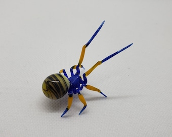 Araña de cristal, figura de vidrio soplado, araña de vidrio soplado a mano, araña de cristal, figura de animal de vidrio, miniaturas de vidrio, arte en vidrio