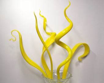 Huge glass Plant leaves, Glass Flower, Glass garden art, Glass yard art, Gifts for gardener, Decoration for Plants, Home decor, Art glass