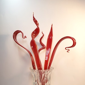 Huge glass Plant leaves, Glass Flower, Glass garden art, Glass yard art, Gifts for gardener, Decoration for Plants, Home decor, Art glass