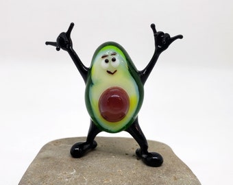 Coole Avocado, Mundgeblasenes Glas Avocado, Kunst Glas, Glas Avocado Miniatur, Avocado Sammlung, Murano Glas, Avocado Skulptur, Geburtstagsgeschenk