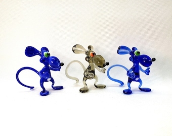 Rat Glass Miniature, Animals Glass, Art Glass, Blown Glass, Sculpture ...