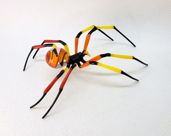 Araña de vidrio grande y hermosa, Animal de vidrio hecho a mano, Figura de araña de vidrio soplado, Araña de vidrio soplado a mano, Araña de vidrio soplado, Araña de vidrio artístico