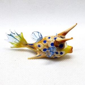 Horned Boxfish, Sea Cow Fish, Lactoria cornuta, Hand blown glass, Figurine Blown Glass, Home decor, Glass sea animals, Art glass,Unique Gift image 8