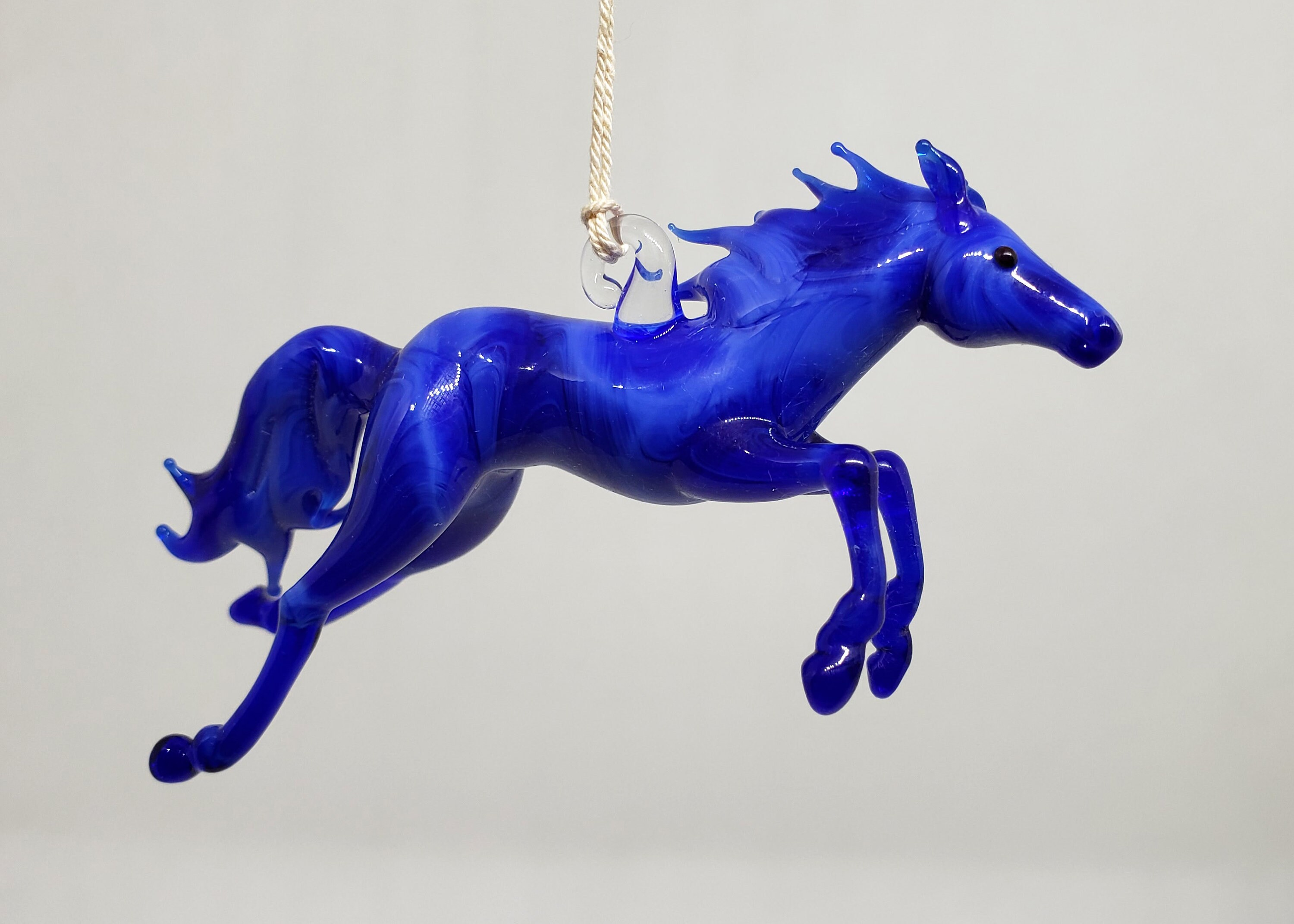 Hanging Horse Blown glass Horse Glass miniature Handblown | Etsy