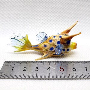 Horned Boxfish, Sea Cow Fish, Lactoria cornuta, Hand blown glass, Figurine Blown Glass, Home decor, Glass sea animals, Art glass,Unique Gift image 9