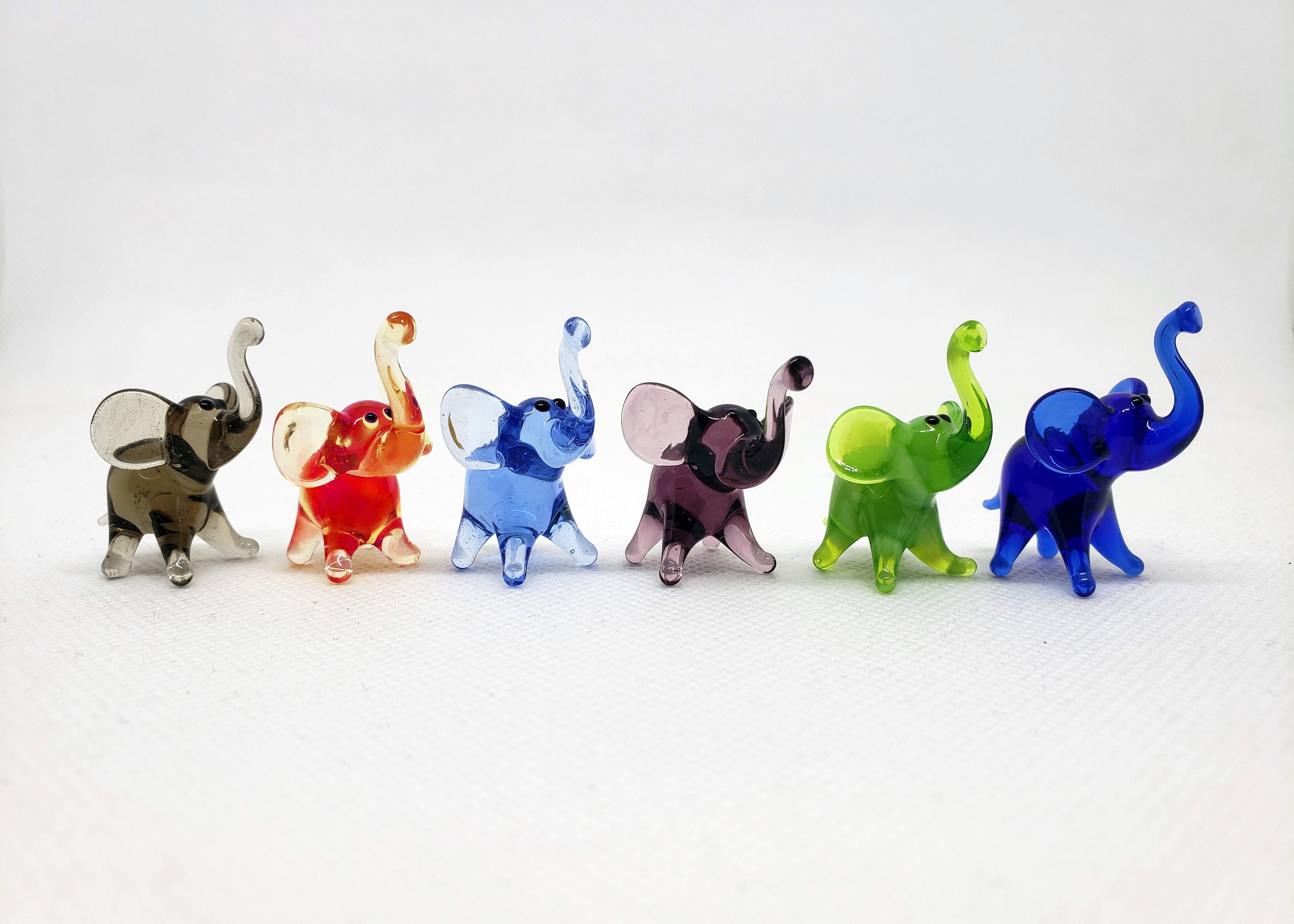Glass Miniature Elephant Glass Elephant sculpture Small Etsy