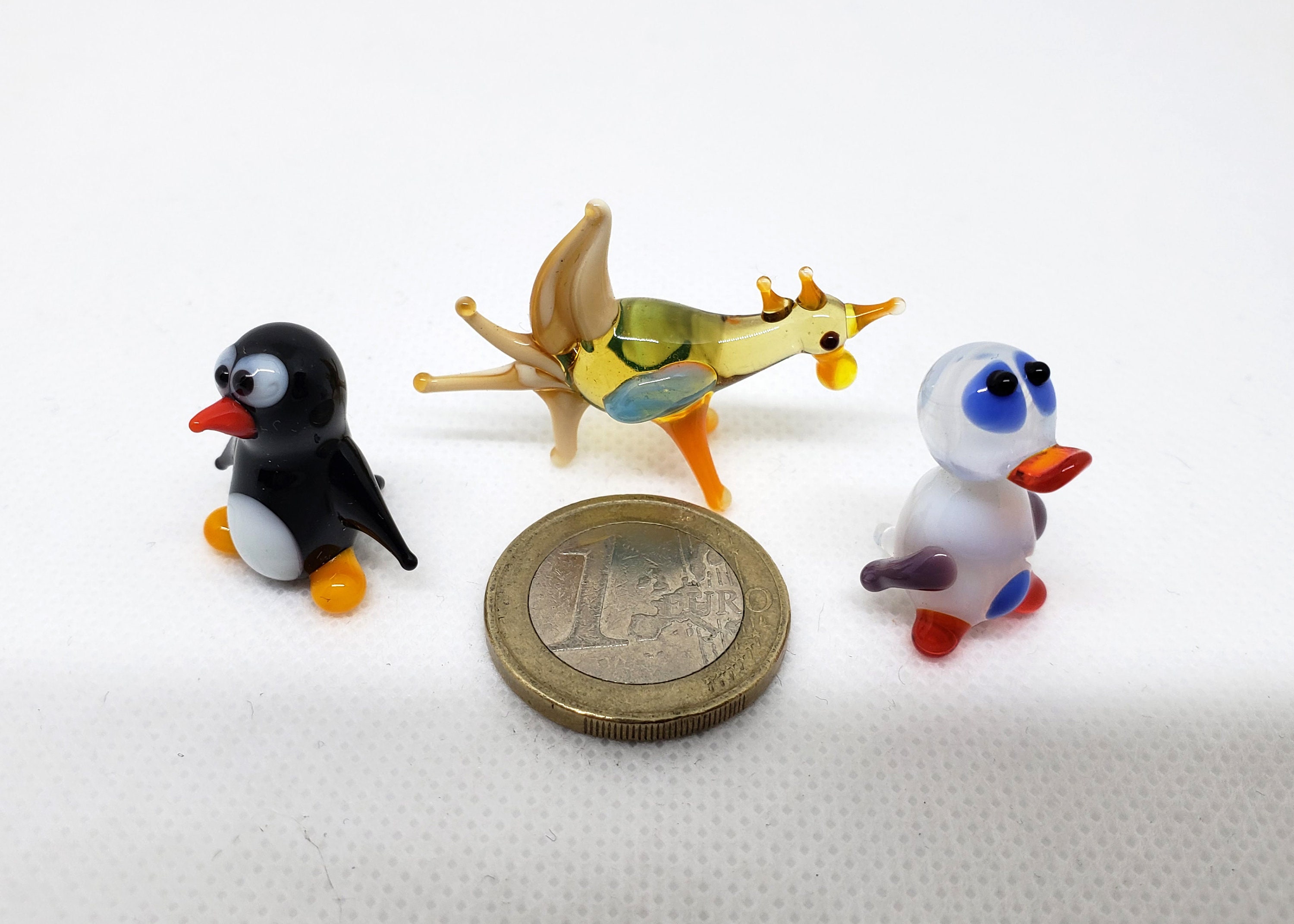 Mini Glass Figurines Set of 3 Pieces Glass miniature Small Etsy