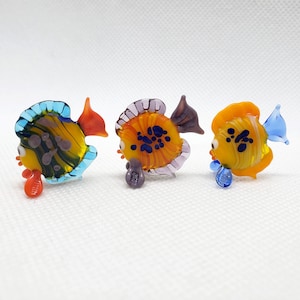 Miniature Fish, Glass Fish, Small Glass Figurine, Blown glass, Handcrafted glass animal, Handblown glass, Little Glass Animals, Art Glass