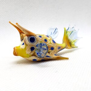 Horned Boxfish, Sea Cow Fish, Lactoria cornuta, Hand blown glass, Figurine Blown Glass, Home decor, Glass sea animals, Art glass,Unique Gift image 5