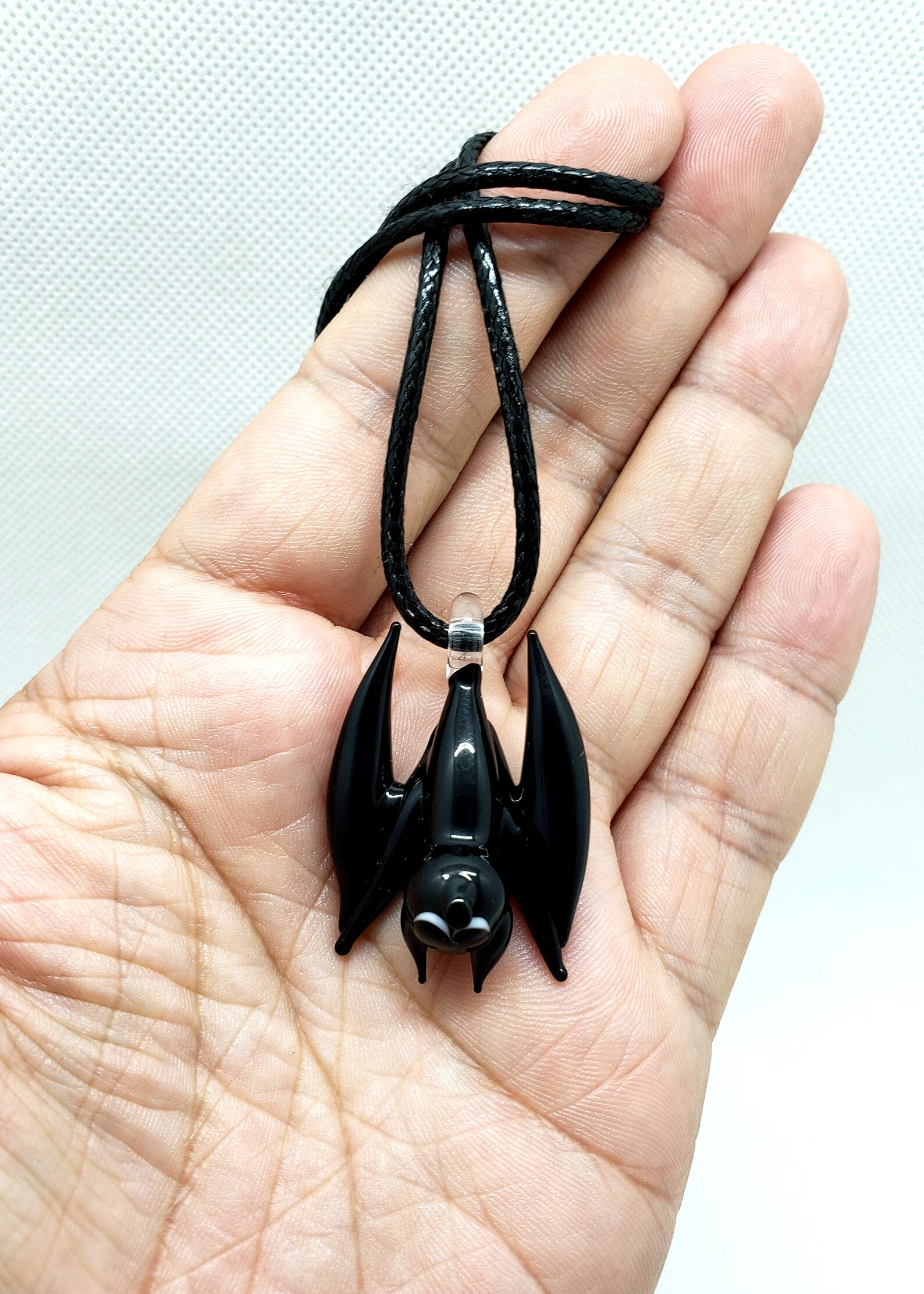 Glass Pendant Bat, Glass Miniature Bat, Bat Necklace, Lampwork Bat ...