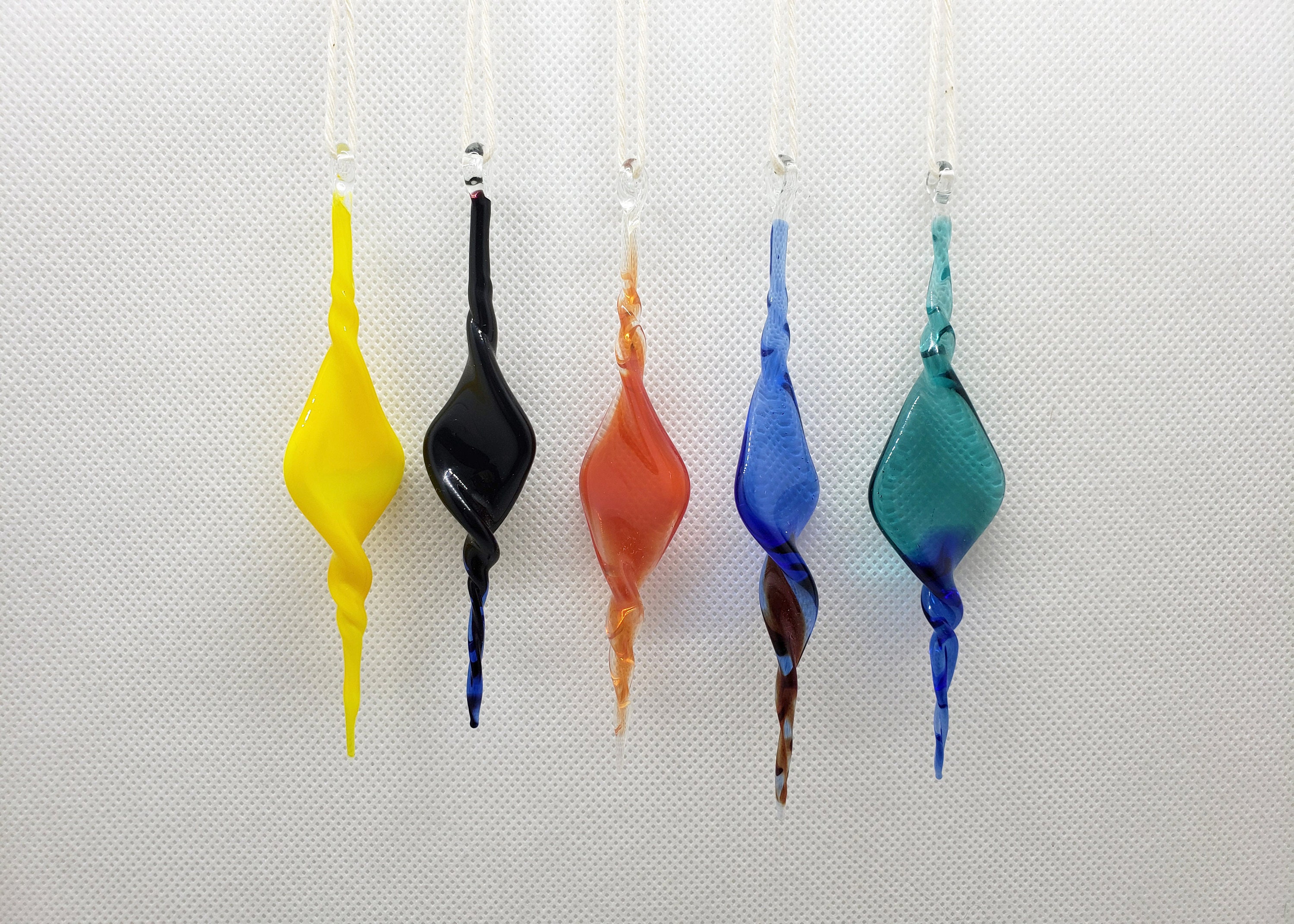 Hanging glass Icicles, Glass sculpture, Art glass, Home decor, Hand Blown Glass figurine, Unique Gift, Birthday Gift, Christmas Gift