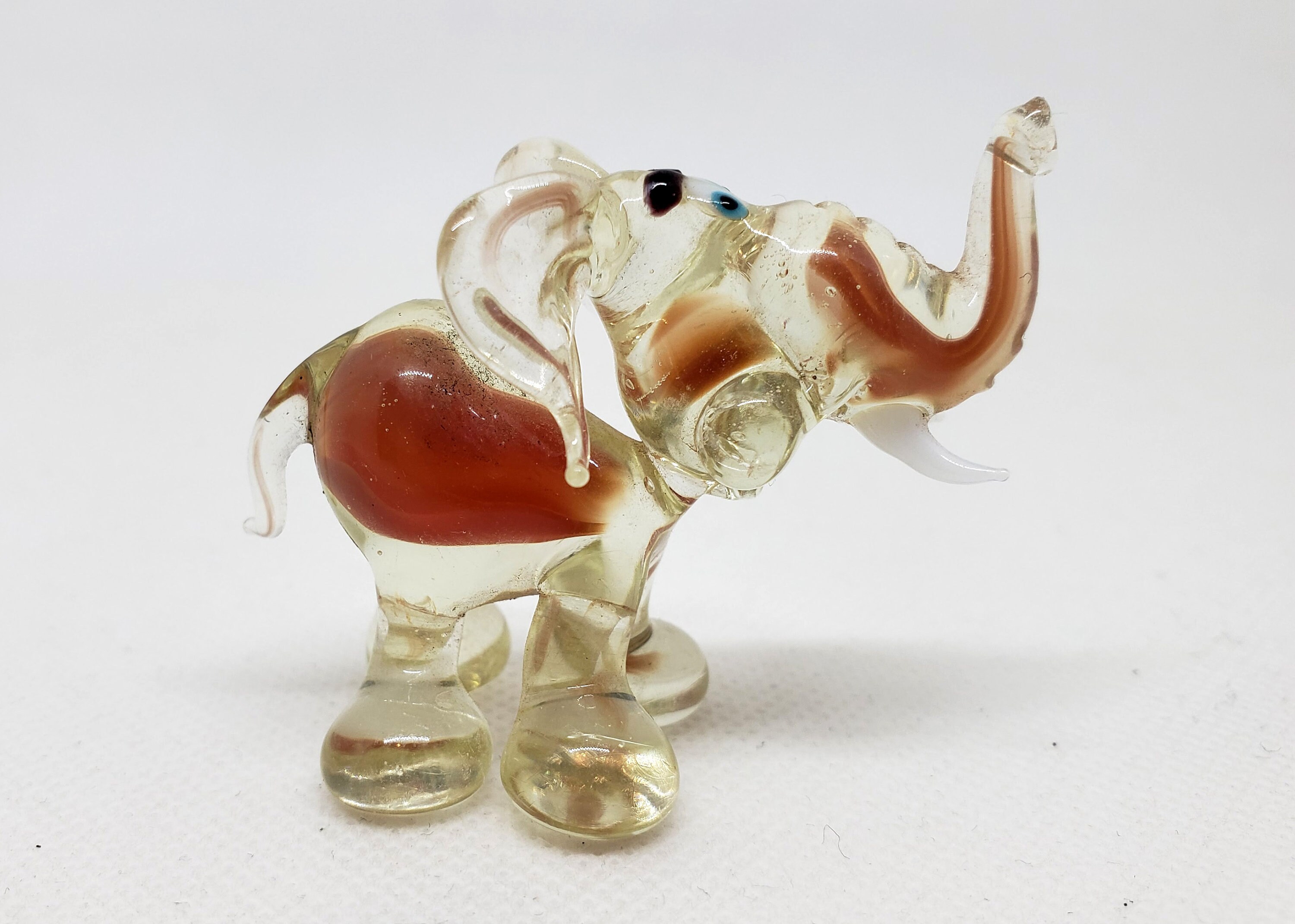 Handmade Glass Elephant Figurine Blown Glass Elephant Etsy