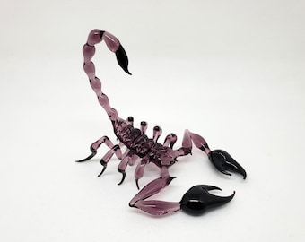 Purple Scorpion figurine, Purple Glass Scorpion Figurine, Handblown Scorpion, Emperor Scorpion, Glass Sculpture, Murano glass, Unique Gift