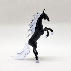 Glass Horse on its hind legs, Miniature Horse, Sculpture Horse Figurine, Blown Glass Horse, Glass Sculpture, Murano glass, Unique Gift